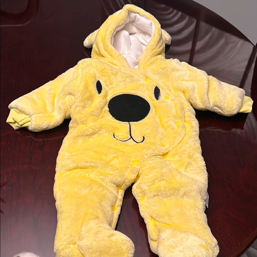 NWOT Yellow Fur Onesie Snowsuit